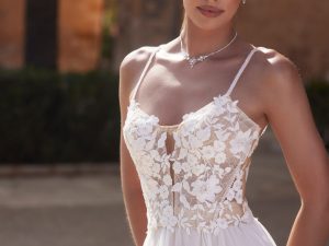 Braut Corsage Tüll Gr. 38 Bianco Evento 472